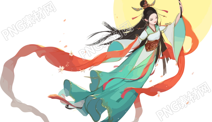 唐装飞仙嫦娥仙子中秋节素材