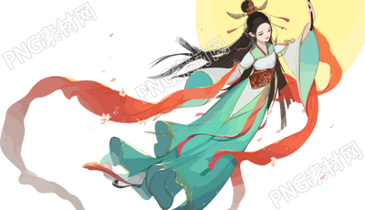 唐装飞仙嫦娥仙子中秋节素材