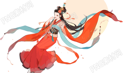 中国风嫦娥仙子握玉兔飞向月球