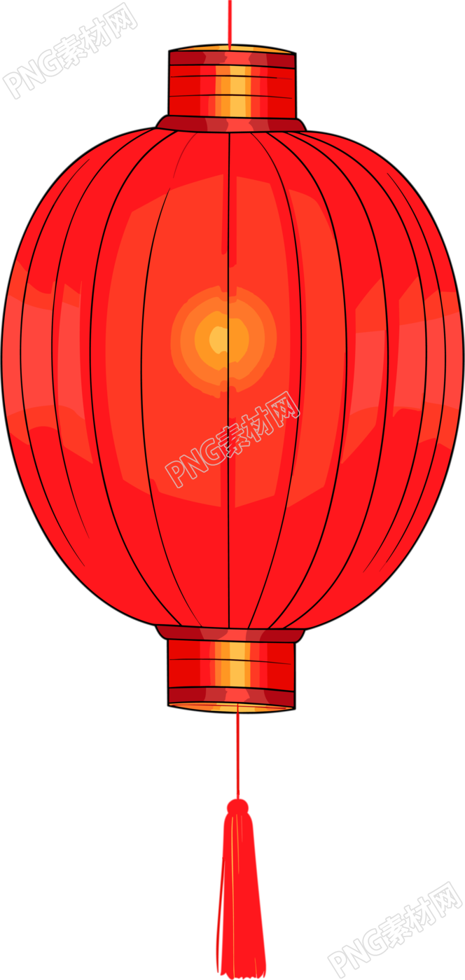 19世纪末的创意设计元素，红白色线条状中国灯笼矢量图素材
