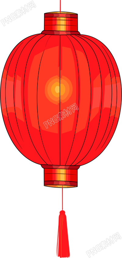 19世纪末的创意设计元素，红白色线条状中国灯笼矢量图素材