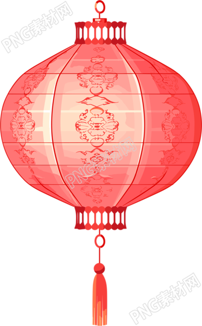 中国风创意设计元素：红白简约线条风格的天灯矢量图素材