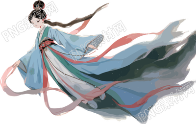 嫦娥仙子握玉兔飞向月亮元素