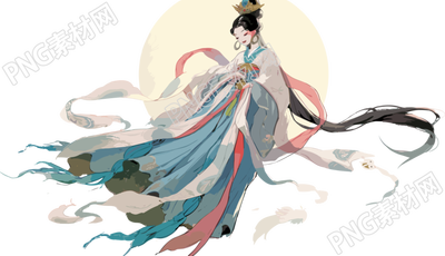 嫦娥仙子握玉兔高清图形素材