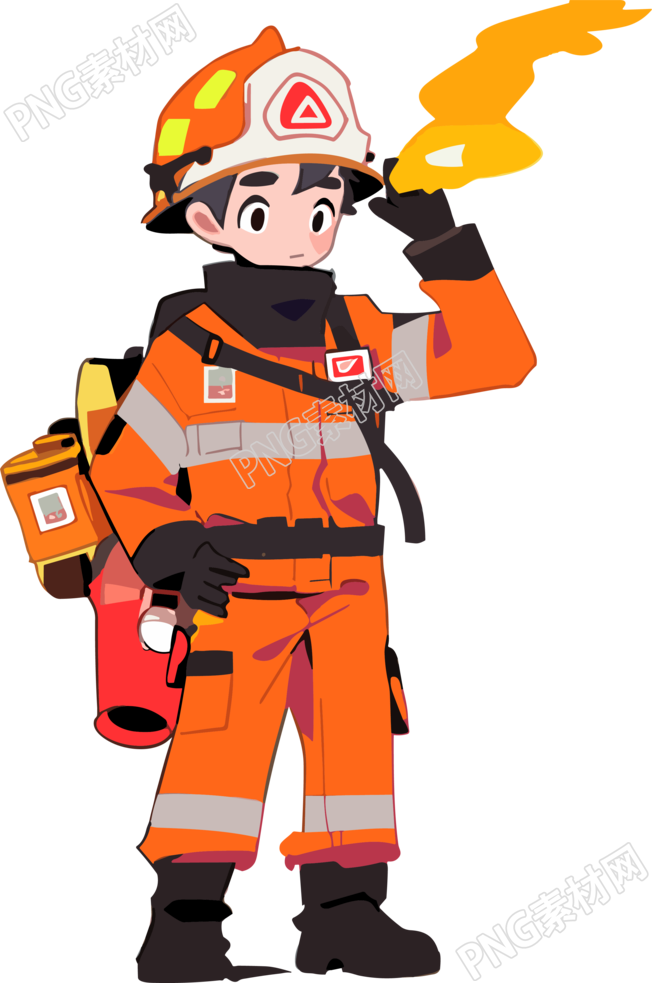 炫酷消防员插画设计素材