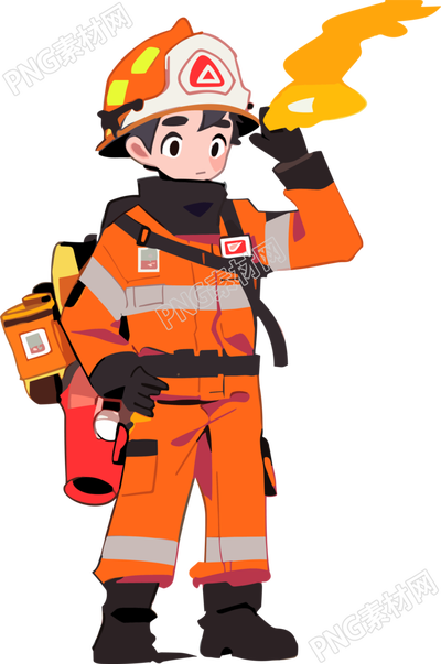 炫酷消防员插画设计素材