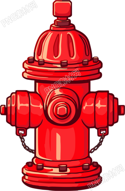 高清透明背景消防栓插画素材