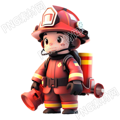 3D消防员插画商业可用素材