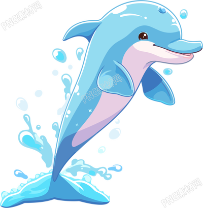 可商用海豚矢量贴纸插画素材