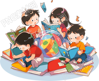漫画艺术风格的中国孩子在角落里读书