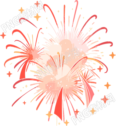 绚烂的烟花扁平风格插画