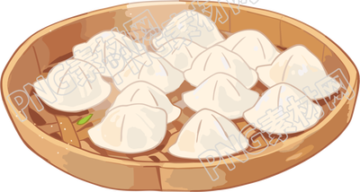 手绘美食饺子透明背景元素