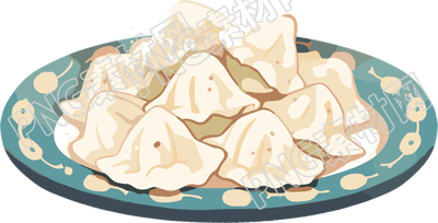 手绘扁平风格饺子插画