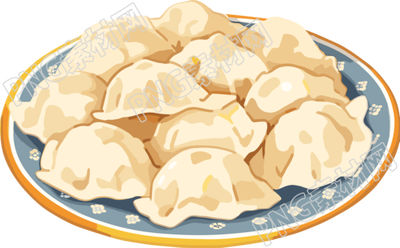 手绘扁平风格饺子插画