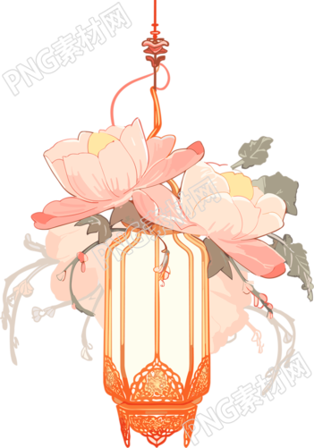 手绘插画素材花灯PNG
