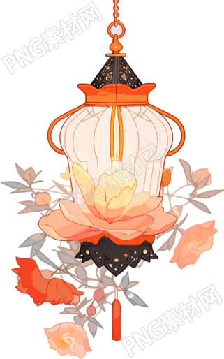 手绘花灯图案商用插画设计