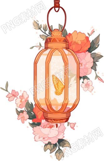 手绘花灯笼可商用插画