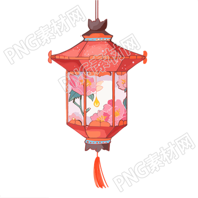 手绘花灯创意设计插画素材
