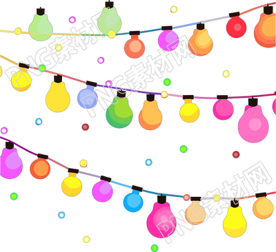 手绘彩色灯泡插画PNG图形素材