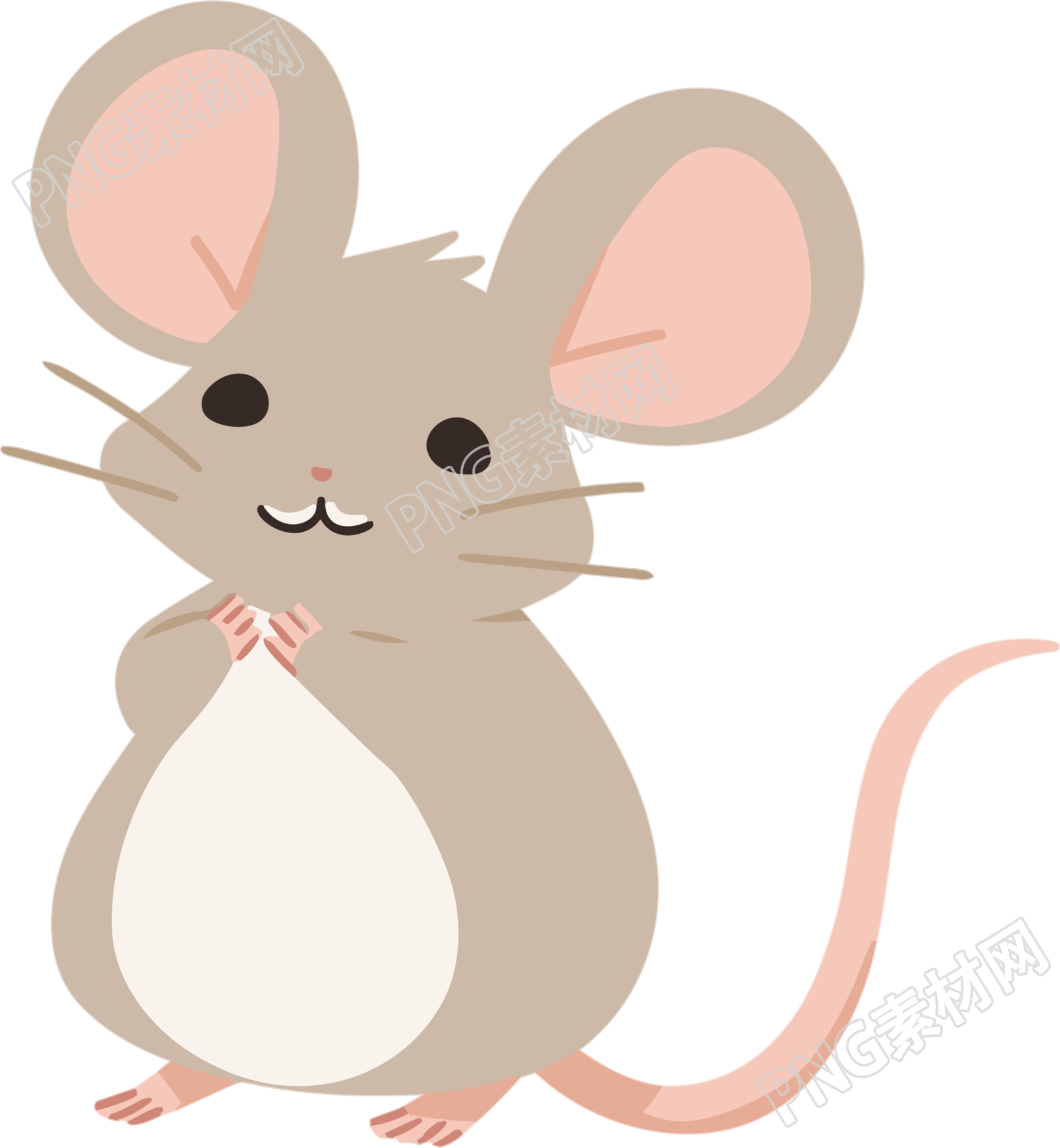 呲牙的小老鼠插画设计PNG