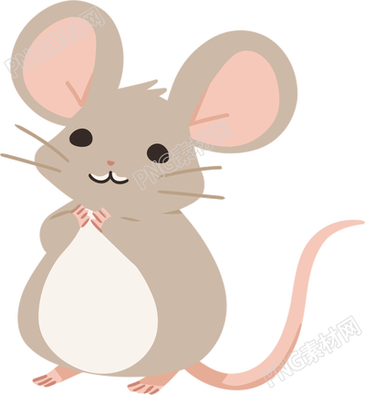 呲牙的小老鼠插画设计PNG