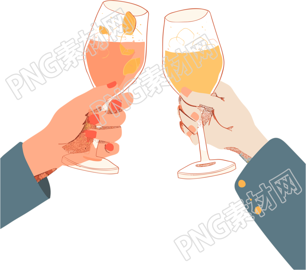 举杯庆祝插画设计元素PNG素材