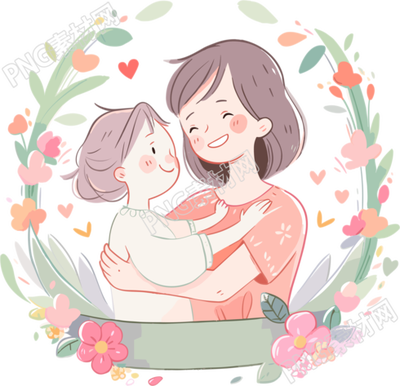 母亲节手绘插画素材