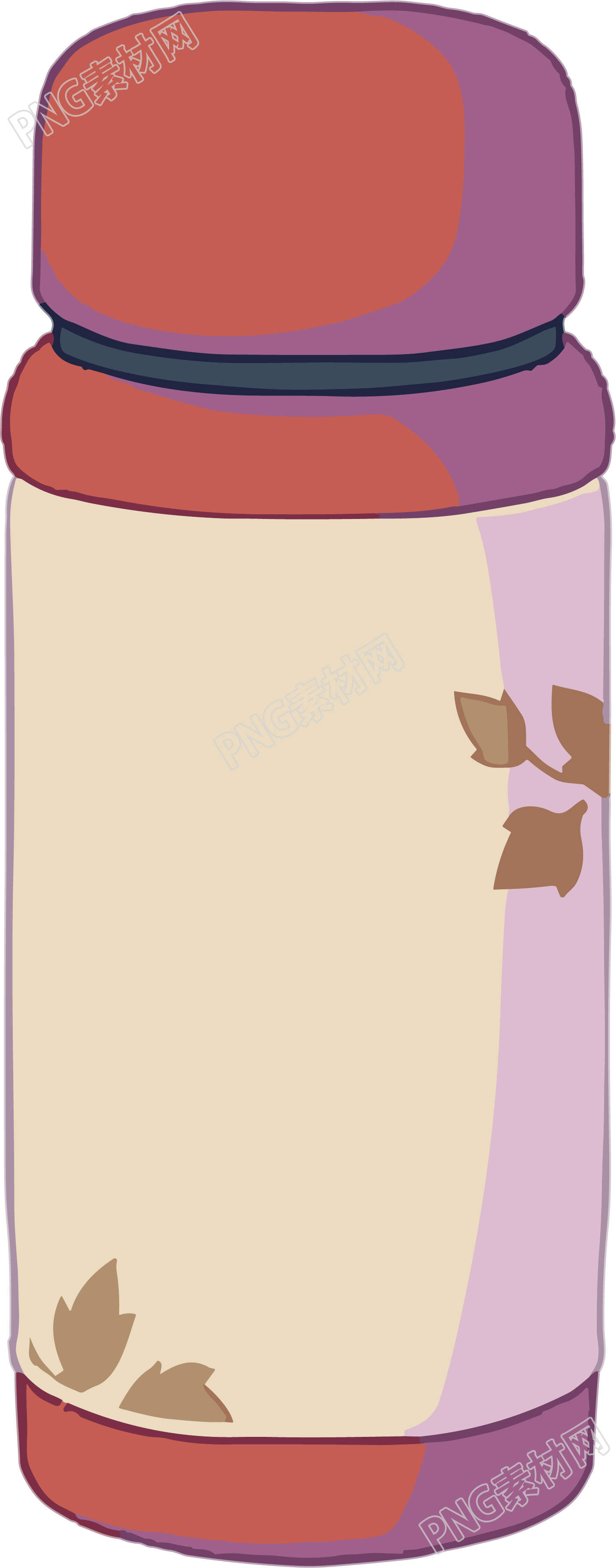 手绘平面风格热水杯插画