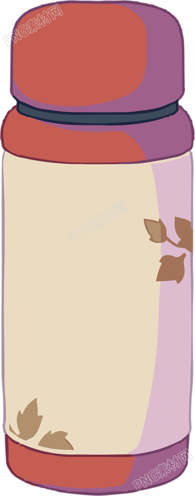 手绘平面风格热水杯插画