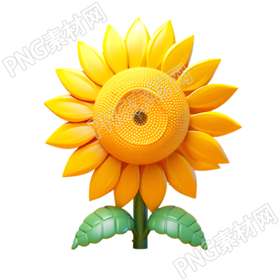 卡通太阳花3D插画