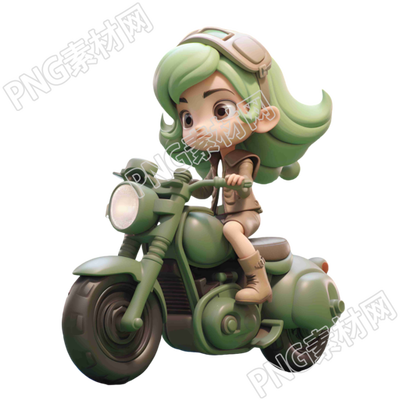 炫酷的动画少女驾驶摩托车素材