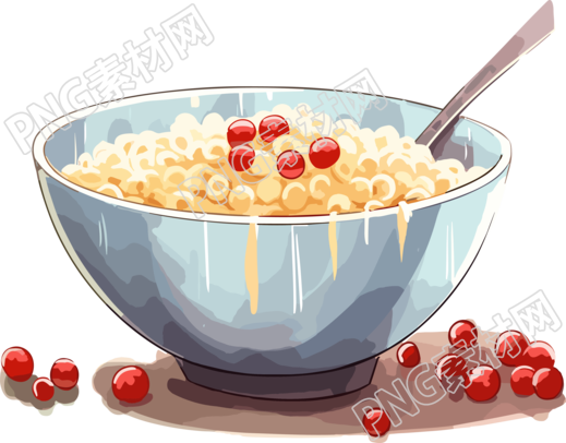 卡通风格蔓越莓米饭PNG素材