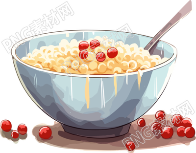 卡通风格蔓越莓米饭PNG素材