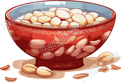 透明背景八宝粥插画设计元素