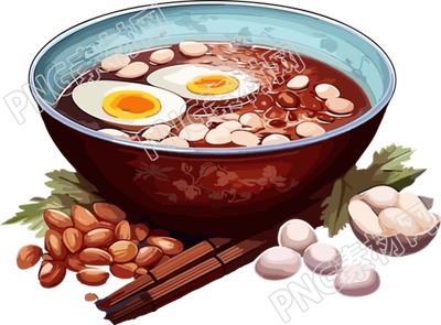 中国文化主题风格的红豆汤插画