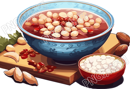 红豆汤透明背景插画