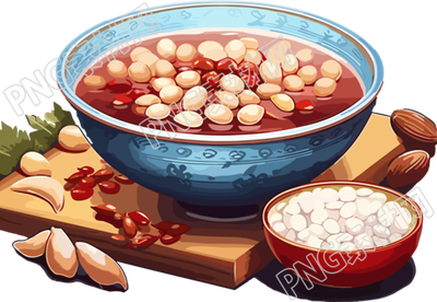 红豆汤透明背景插画
