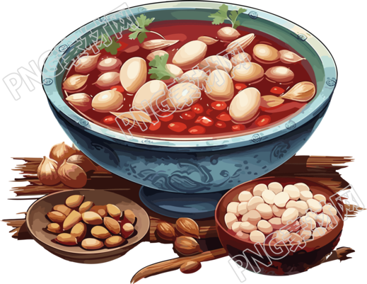 美味的红豆汤插画设计
