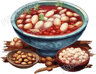 美味的红豆汤插画设计