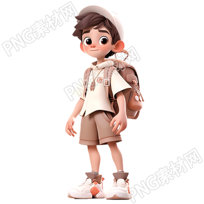 卡通背包儿童3D模型插图
