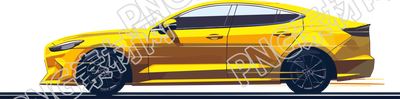 黄色汽车插画设计商业可用素材
