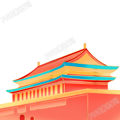 手绘北京天安门插画元素