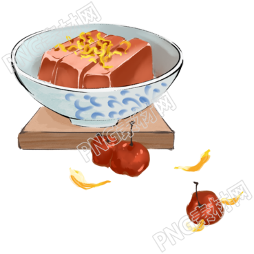 手绘寒露时节的美食插画素材