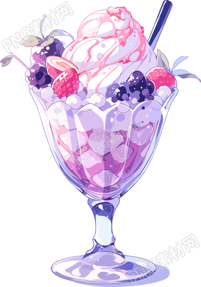 紫色甜美冰淇淋小清新插图