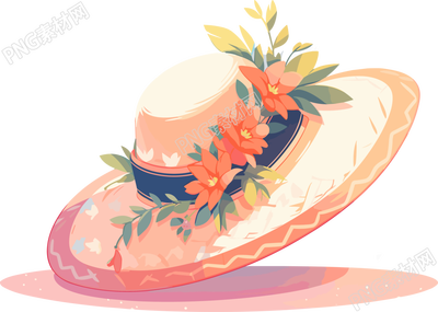 粉红色鲜花防晒帽插图