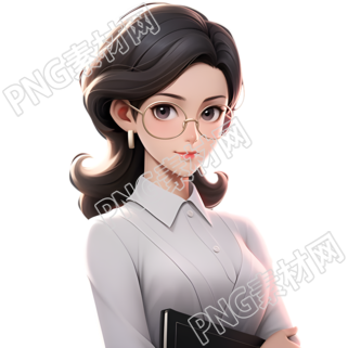 女性老师3D模型商业插画