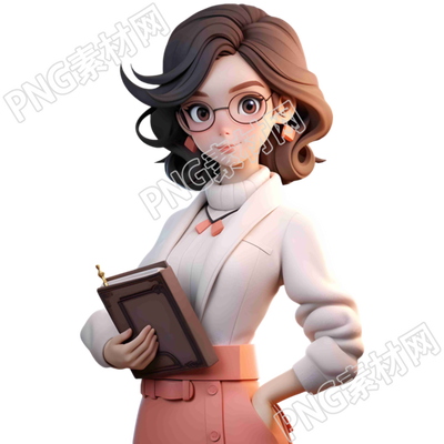 女老师3D模型插画设计素材