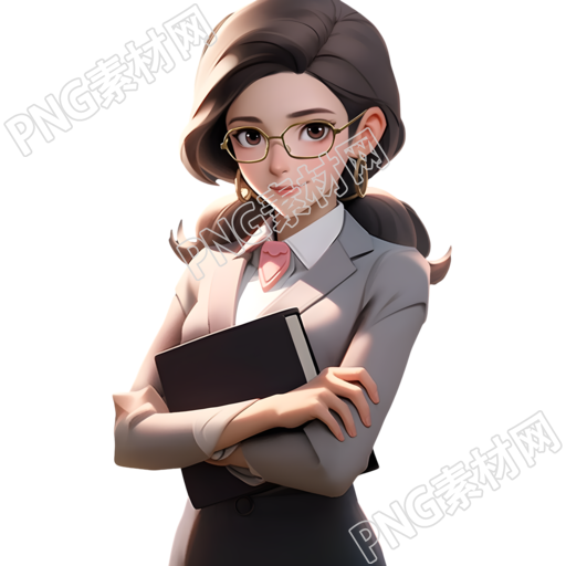 高清PNG女教师3D模型素材
