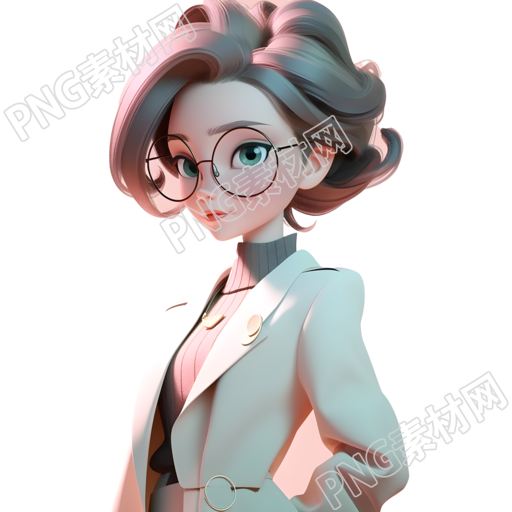穿西装的女老师3D素材