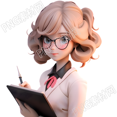 年轻女教师3D商用插画